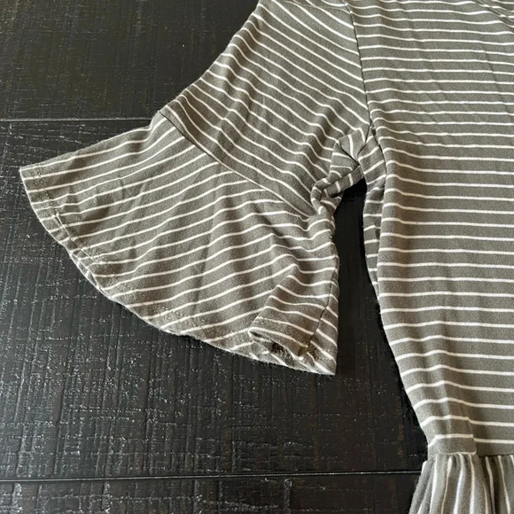 Forever Rose Couture XL Plus Size Short Sleeve Modest Midi Length Dress Stripes - Picture 2 of 6